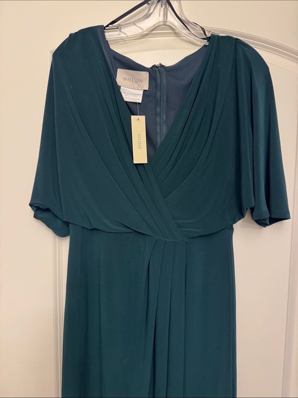 BHLDN Deep Teal Surplice Maxi Dress